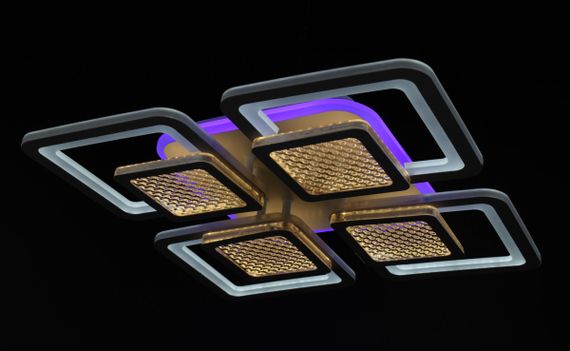 Люстра світлодіодна стельова LED світильник для квартири на стелю лед з пультом 26039 Білий 9х42х42 см. | Зображення 8