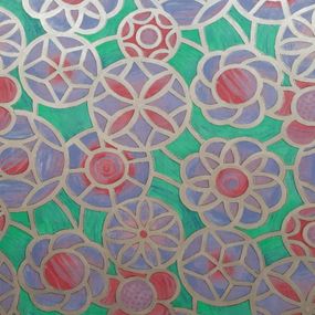 Пленка самоклеющаяся (самоклейка) d-c-fix 200-5459 0,90х 1м. витражная  мозаичные цветы