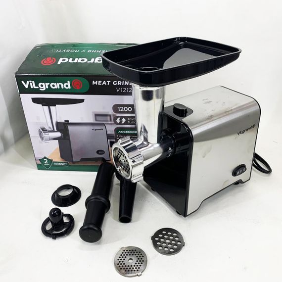 М'ясорубка електрична з нержавіючої сталі VILGRAND V1212MG сталева 1200 Вт | Зображення 6
