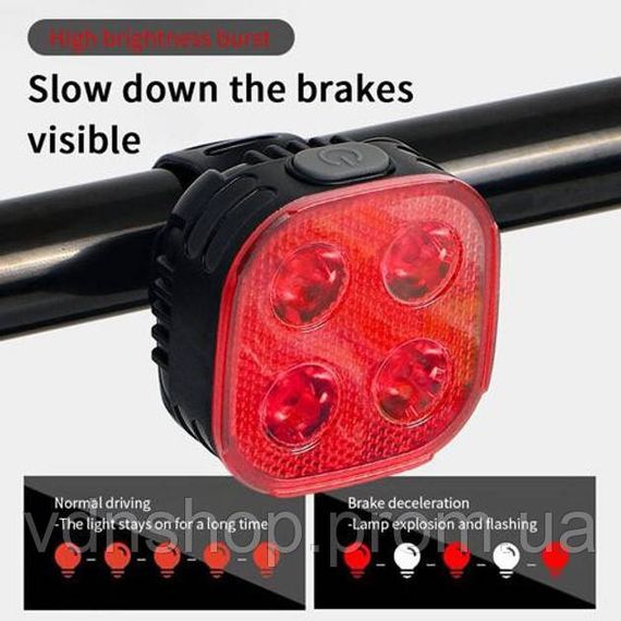 Велофонарь на багажник FY-328S, Велосипед задний свет лампы фонарь, Умный задний стоп для велосипеда CT-59 | Зображення 8