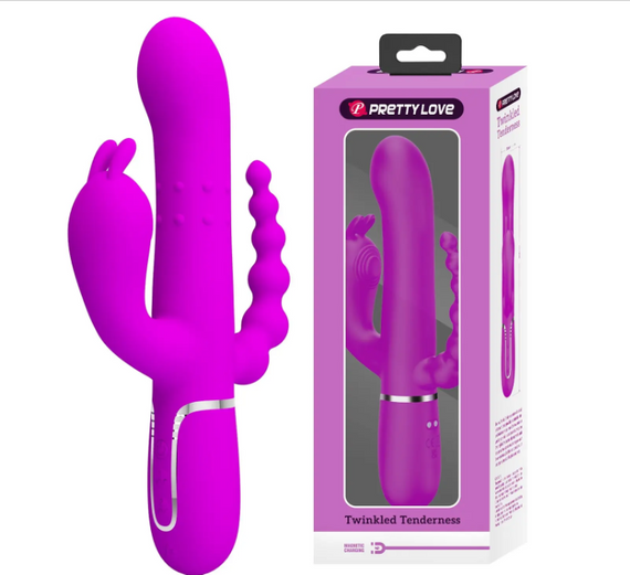Вібромасажер з анальним і кліторальним стимулятором Pretty Love — Cammy Purple Twinkled Tenderness sexstyle