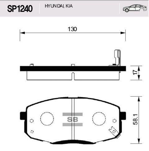 Колодки передні гальмівні Ceed (ED), Hi-Q (SP1240) (58101-1HA00) | Зображення 2