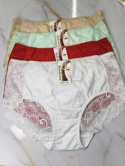 Жіночі трусики сліпи 5XL з мереживом - 4 шт | Зображення 1