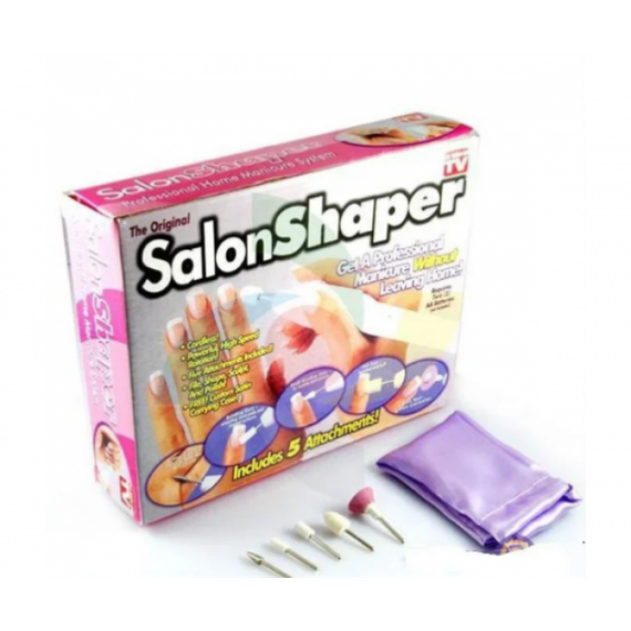 Набор для маникюра, фрезер для ногтей Salon Shaper + 5 насадок