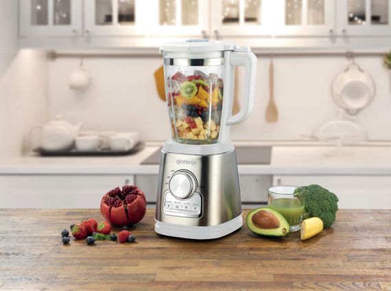 Блендер Gorenje  стаціонарний, 1400Вт, чаша-1750мл, скло, нерж-білий (B1400E) | Зображення 1