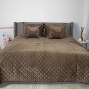 Покрывало двуспальное ТЕП Velour Ромб круглый 4-00516_33943 180х240 см кофейное
