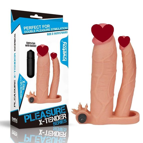Насадка на член Add 3 Vibrating Double Penis Sleeve sexstyle