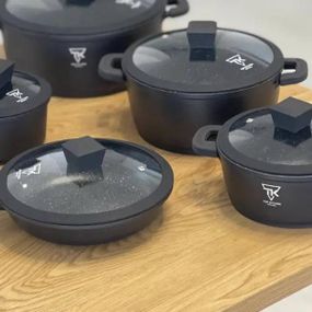 Набір посуду з кришками 10 предметів Top Kitchen ТК00050 Чорний
