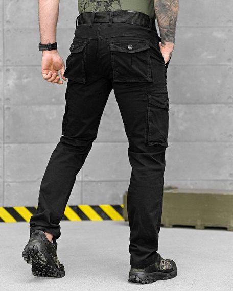 Штани карго чорні pasifik з поясом ДЛ7254 | Зображення 3