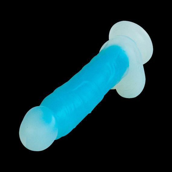 Фалоімітатор прозорий блакитний Blue Heart на присоці Sex Aura | Зображення 12