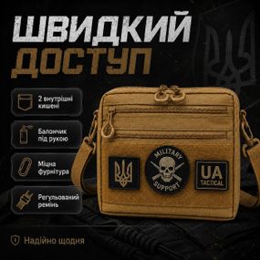 Мужская тактическая сумка EDC Cordura 600D, сумка для патчей 25×20×5,5см койот XN-18