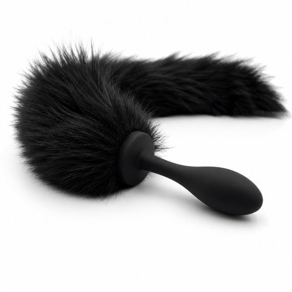 Анальная пробка силиконовая DS Fetish с черным лисьим хвостом, XXS Sex Aura | Зображення 2