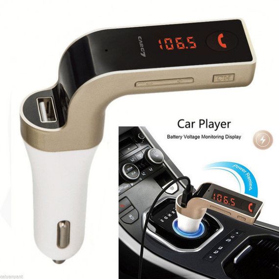 Автомобильный FM модулятор Car G7 FM Modulator Bluetooth. Цвет: золотой | Зображення 5