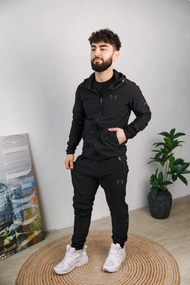 Костюм стрейч-коттон бренд АА чёрный M XXL