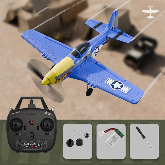 Самолет на радиоуправлении SCHE W551 Four-channel Stunt Fighter Blue | Зображення 1