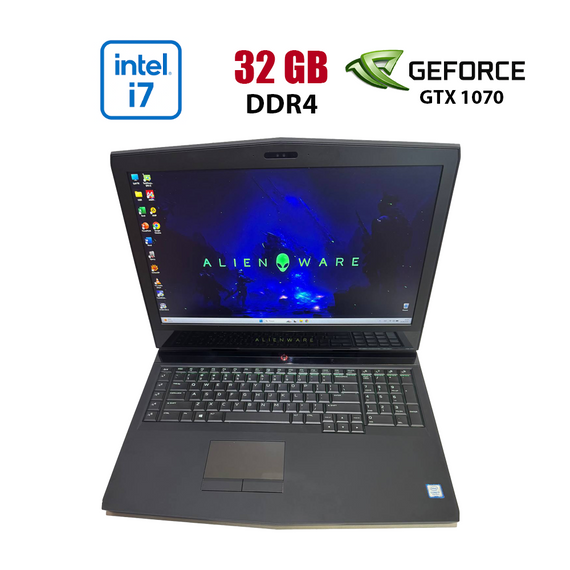 Ігровий ноутбук Dell Alienware 17 R4 / 17.3" (1920x1080) IPS / Intel Core i7-7700HQ (4 (8) ядра по 2.8 - 3.8 GHz) / 32 GB DDR4 / 1000 GB SSD / nVidia GeForce GTX 1070, 8 GB GDDR5, 256-bit / WebCam б/в