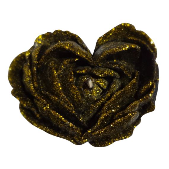 Свеча низкотемпературная в виде розы (шимер+глитер) GlowKink черная, L Sex Aura | Зображення 1