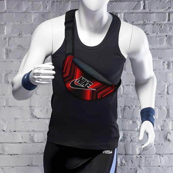 Сумка-бананка Nike мужская/женская спортивная 32×16 см с расширителем поясная сумка или сумка через плечо (3737) | Зображення 1