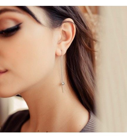 Серебряные серьги протяжки Селести | Зображення 1