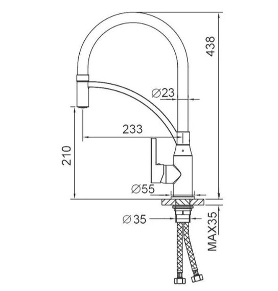 Змішувач для кухні Frap з гнучким виливом F4552-6 | Зображення 5