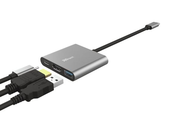 USB-хаб Trust Dalyx 3-in-1 Multiport USB-C Adapter ALUMINIUM (23772_TRUST) | Зображення 4