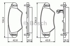 Колодка гальм. диск. OPEL ASTRA G задн. (вир-во Bosch) BOSCH 0986495250 на VAUXHALL ASTRA Mk IV (G) купе (F67)