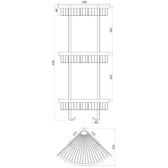 Поличка кутова потрійна TOPAZ 4115-3 | Зображення 1