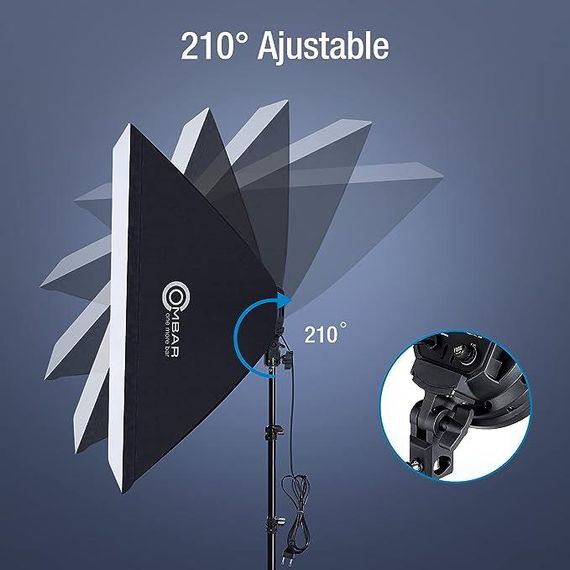 Студийное освещение OMBAR — профессиональный софтбокс для фото и видео, 8 ламп 5500K | Зображення 4