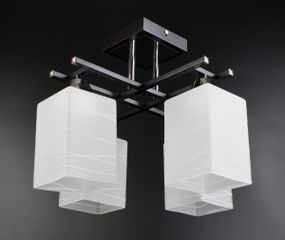 Люстра стельова на 4 лампочки 25212 Чорний 30х34х34 см.