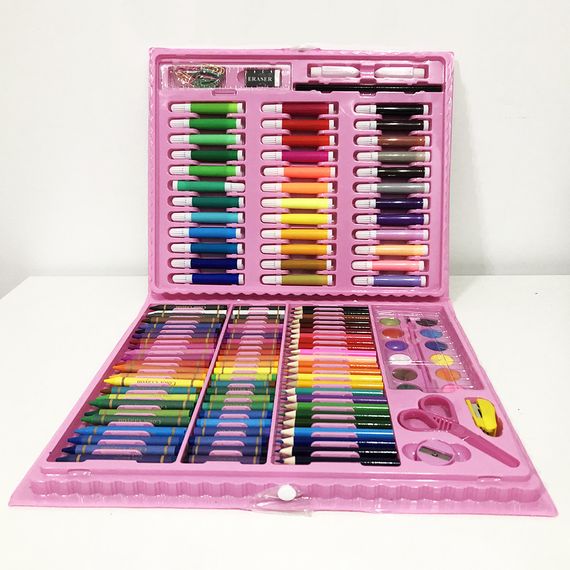 Художественный набор чемодан для творчества 208 предметов. ID-387 Цвет: розовый | Зображення 2