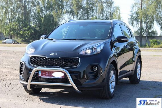 Кенгурятник WT006 (нерж) для Kia Sportage 2015-2021 рр | Зображення 1
