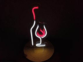Неоновий світильник Пляшка вино бокал 300х130 acr-n000002