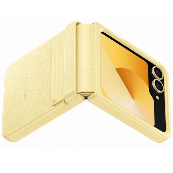 Шкіряний чохол Leather Case (AAA) для Samsung Galaxy Z Flip6 Yellow | Зображення 4