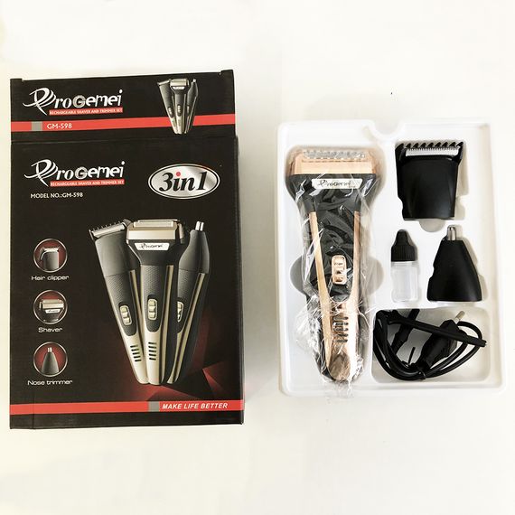 Тример універсальний GEMEI GM-598, професійна електробритва, бритва для бороди. Колір: золотий | Зображення 2