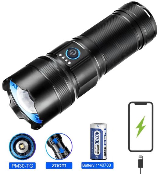 Ліхтар AK180 WHITE LASER LED PM30-TG Power Bank, ЗУ Type-C, zoom, 5 фільтрів (47476-AK180_494) | Зображення 2