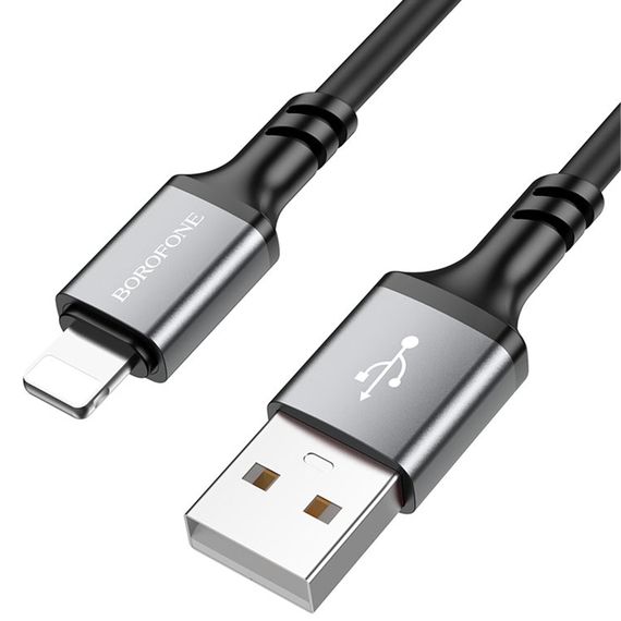 Дата кабель Borofone BX83 Famous USB to Lightning 2.4A (1m) Black | Зображення 1