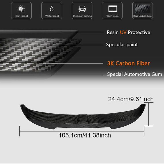 Спойлер (для HB, Карбон) для Ауди A3 2020- рр | Зображення 5