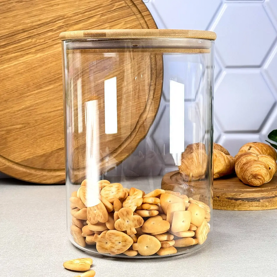 Скляна банка Bamboo GK-5437 для зберігання з бамбуковою кришкою 3000 мл Прозорий | Зображення 3