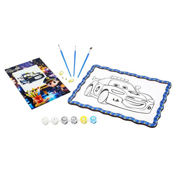 Дитячий набір для розпису по дереву "Поліцейська машинка" Puz-22952 формат А4 | Зображення 2