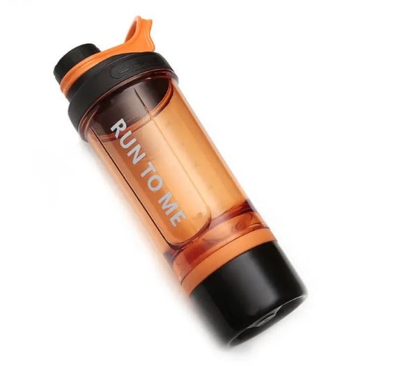 Шейкер спортивний з контейнером Casno 600 мл KXN-1199 з вінчиком Помаранчевий (KXN-1199_Orange) | Зображення 4