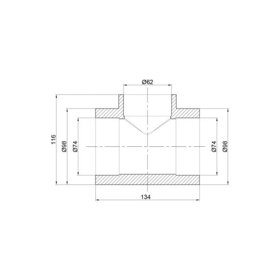 Тройник PPR Thermo Alliance 75х63х75 | Зображення 1