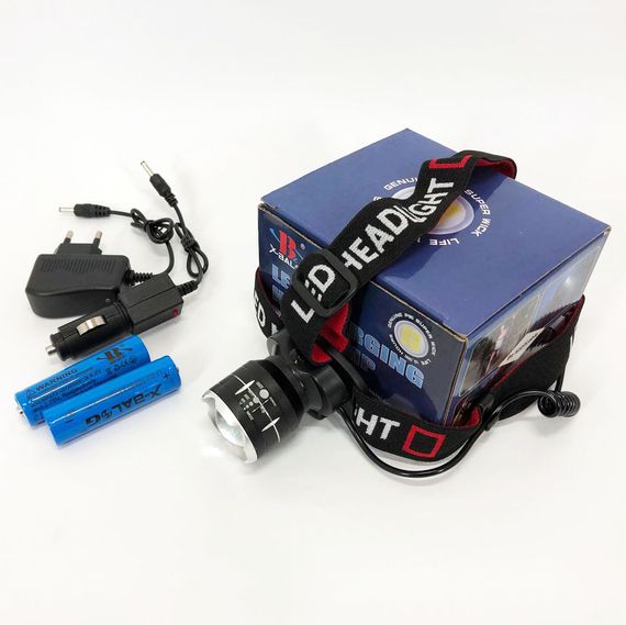 Фонарь на голову аккумуляторный светодиодный мощный, Налобный фонарик с регулируемым ремешком VL-22 | Зображення 1