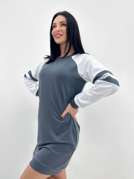 Женское весеннее спортивное трикотажное платье GF08577 цвет темно-серый, размер 50/52 | Зображення 1