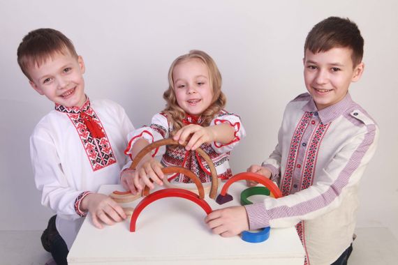 Пирамидка Радуга 7 цветов деревянная тм HEGA | Зображення 3