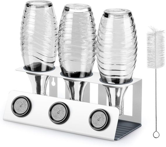 Подставка для сушки бутылок и крышек, держатель со съемным поддоном капель, для газированной воды SodaStream