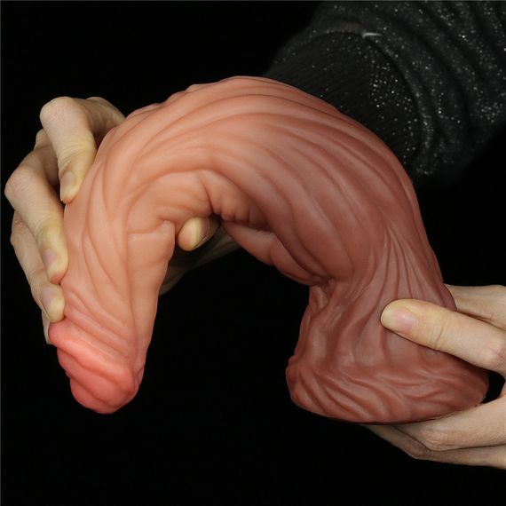 Фаллоимитатор - Dual-Layered Silicone Cock 9.5" Brown Sex Aura | Зображення 8