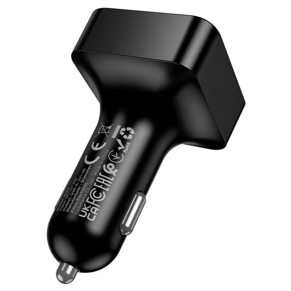 АЗУ FM модулятор Borofone BC63 Selecto QC3.0 (2USB-A) Black | Зображення 3