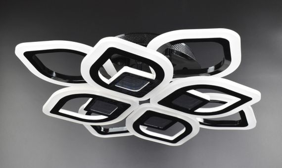 Люстра світлодіодна стельова LED світильник для квартири на стелю лед з пультом 26064 Чорний 10х44х44 см.