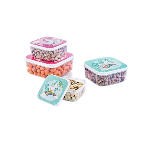 Ланч-бокс 4в1 пластик з декором Нові малюнки 02 0979 ELIF