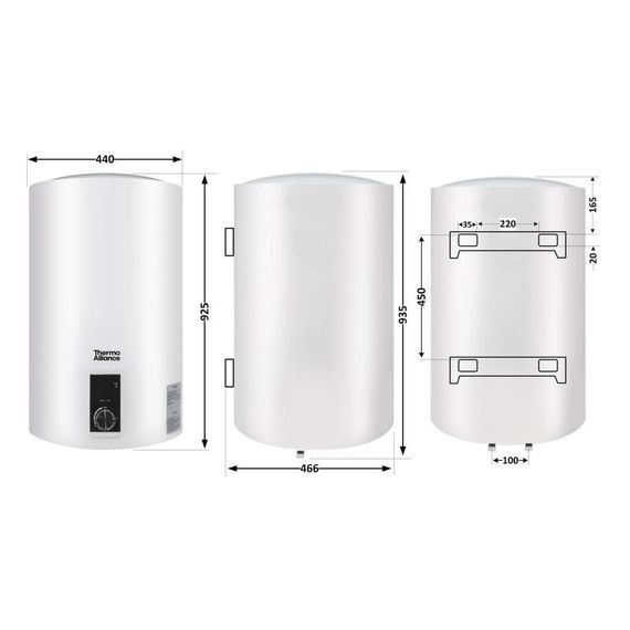 Водонагрівач електричний Thermo Alliance 100 л вертикальний, сухий ТЕН 2,0 кВт D100V20J3(D)K | Зображення 1